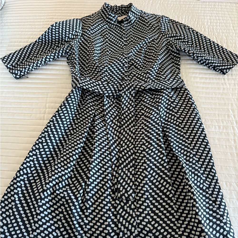 Carolina Herrera Black and White Patterned Dress
